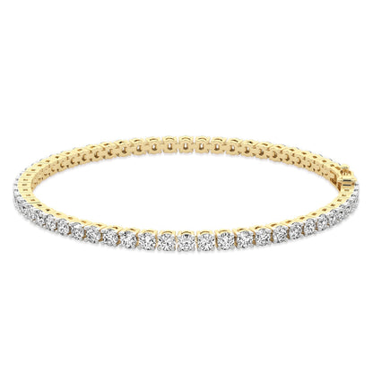 14K Yellow Gold Lab-Created 4-Prong Diamond Tennis Bracelet (15 CTW E-F VS)