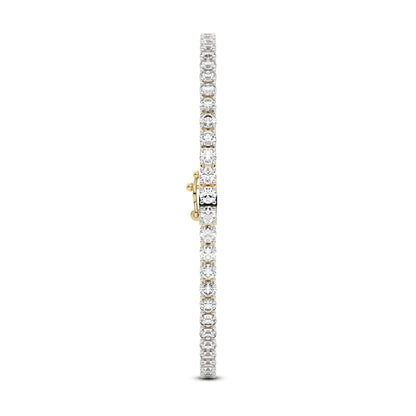 14K Yellow Gold Lab-Created 4-Prong Diamond Tennis Bracelet (15 CTW E-F VS)