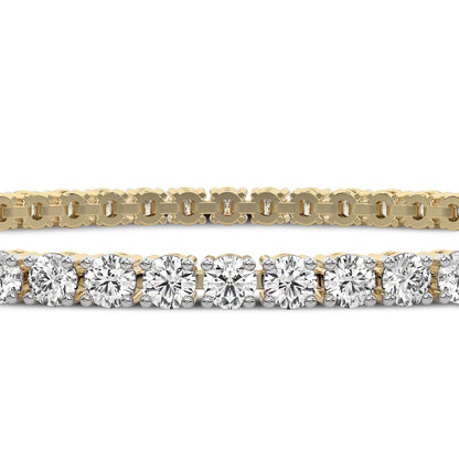 14K Yellow Gold Lab-Created 4-Prong Diamond Tennis Bracelet (15 CTW E-F VS)