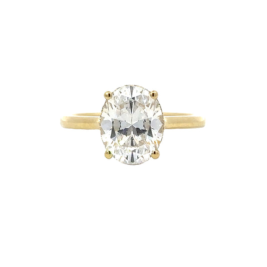 Hidden Halo Engagement Ring in 18K Yellow Gold