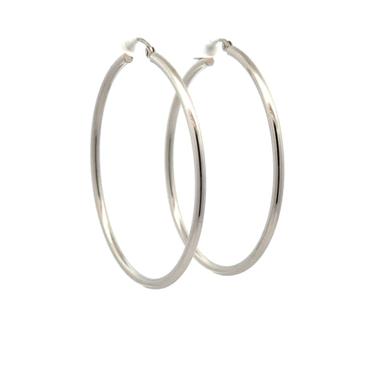 Hoop Earrings in 14K White Gold