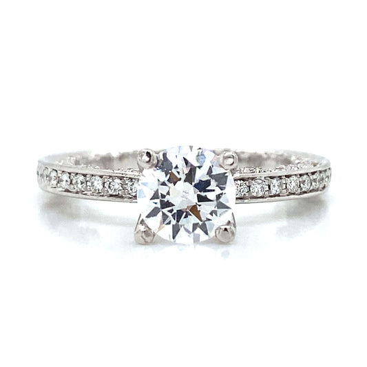 Verragio Pave Engagement Ring in 18K White Gold