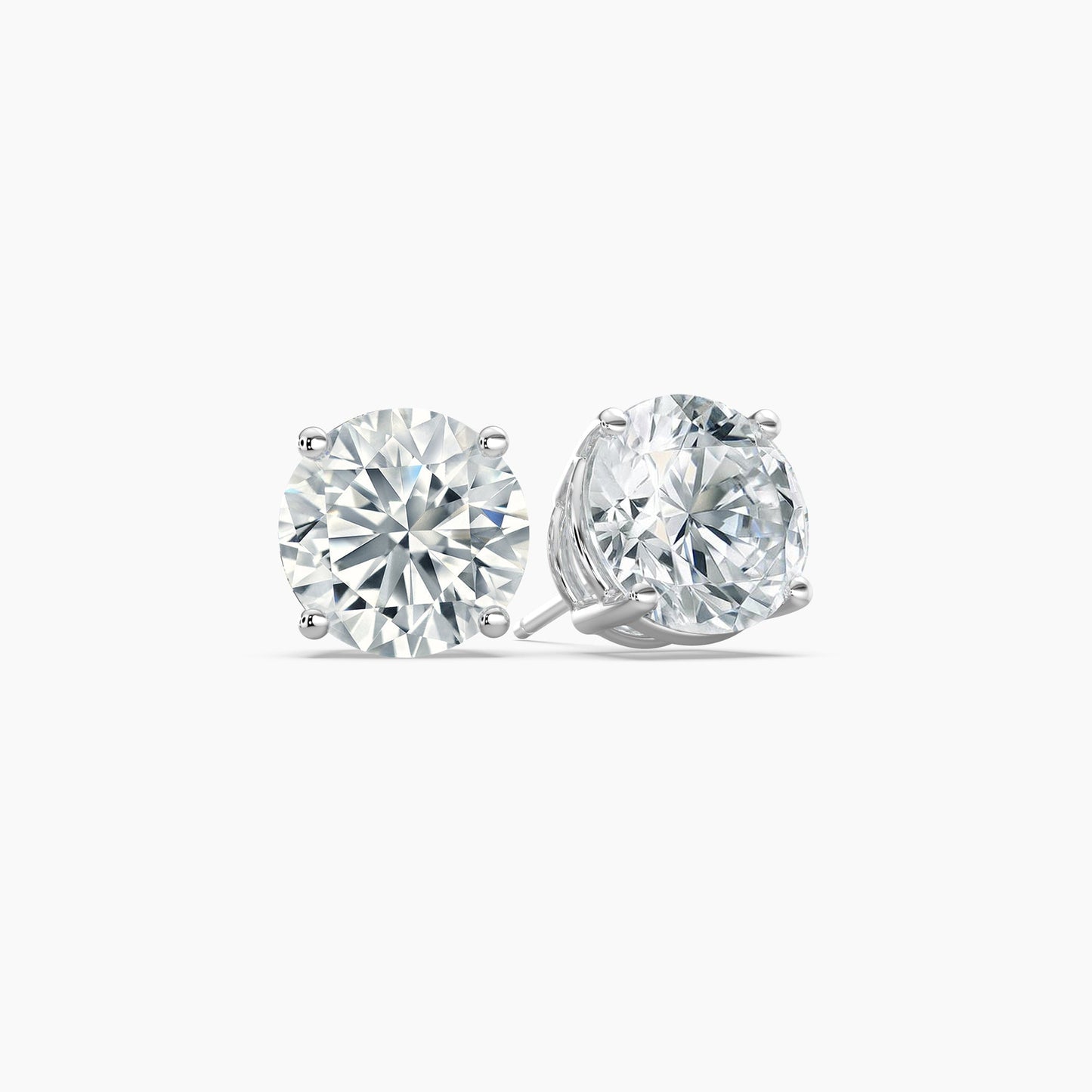 Round Brilliant Cut Natural Diamond Stud Earrings 2 Ct