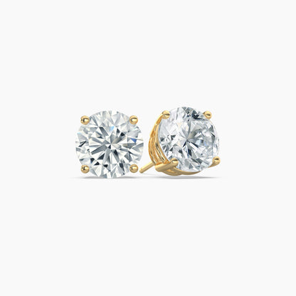 Round Brilliant Cut Natural Diamond Stud Earrings 4 Ct