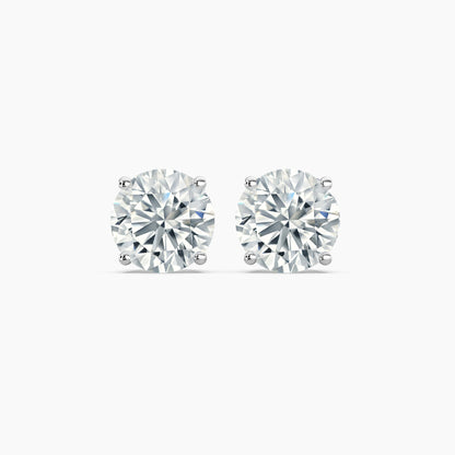 Round Brilliant Cut Lab Grown Diamond Stud Earrings 1 Ct