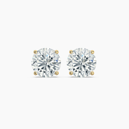 Round Brilliant Cut Natural Diamond Stud Earrings 4 Ct