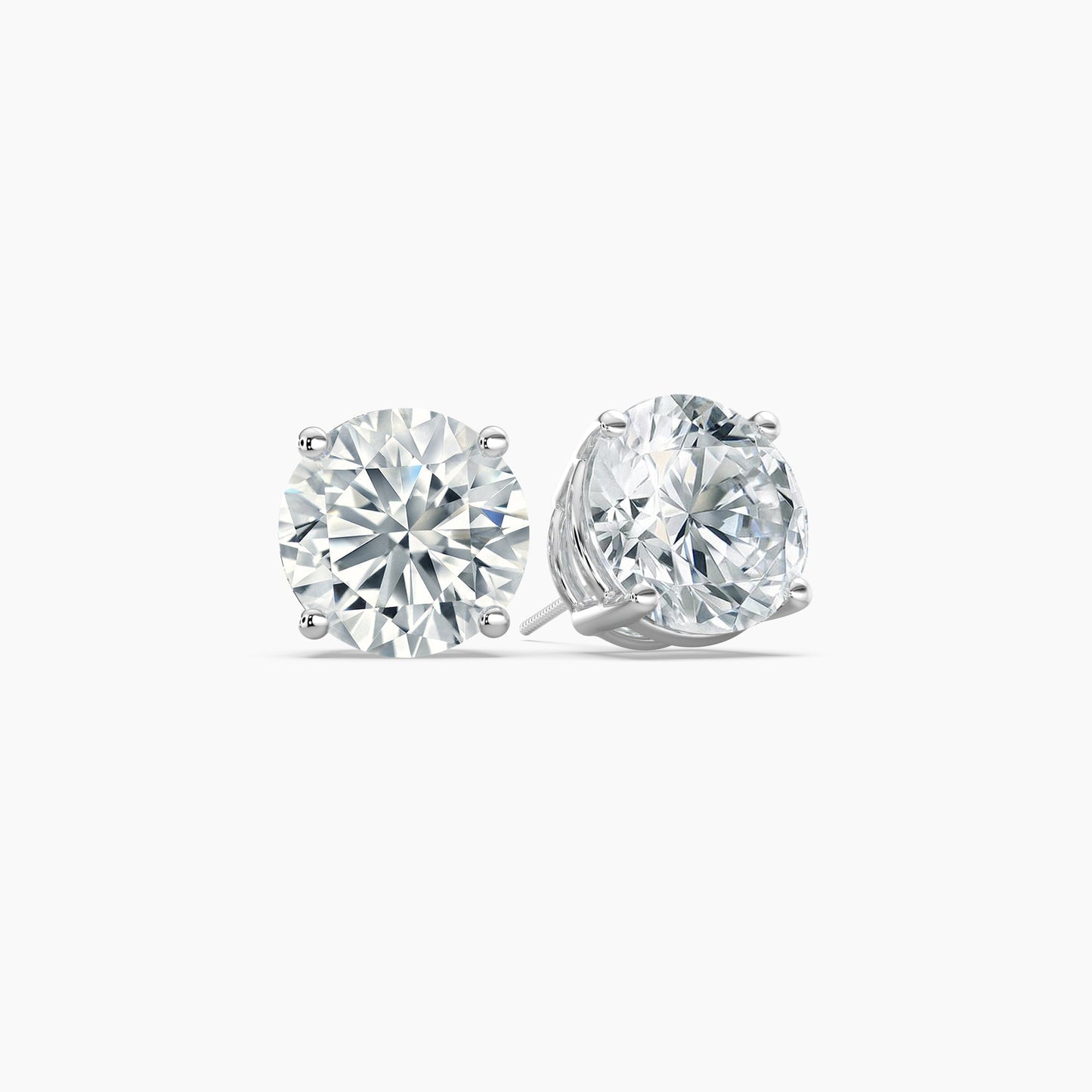 Round Brilliant Cut Natural Diamond Stud Earrings 4 Ct