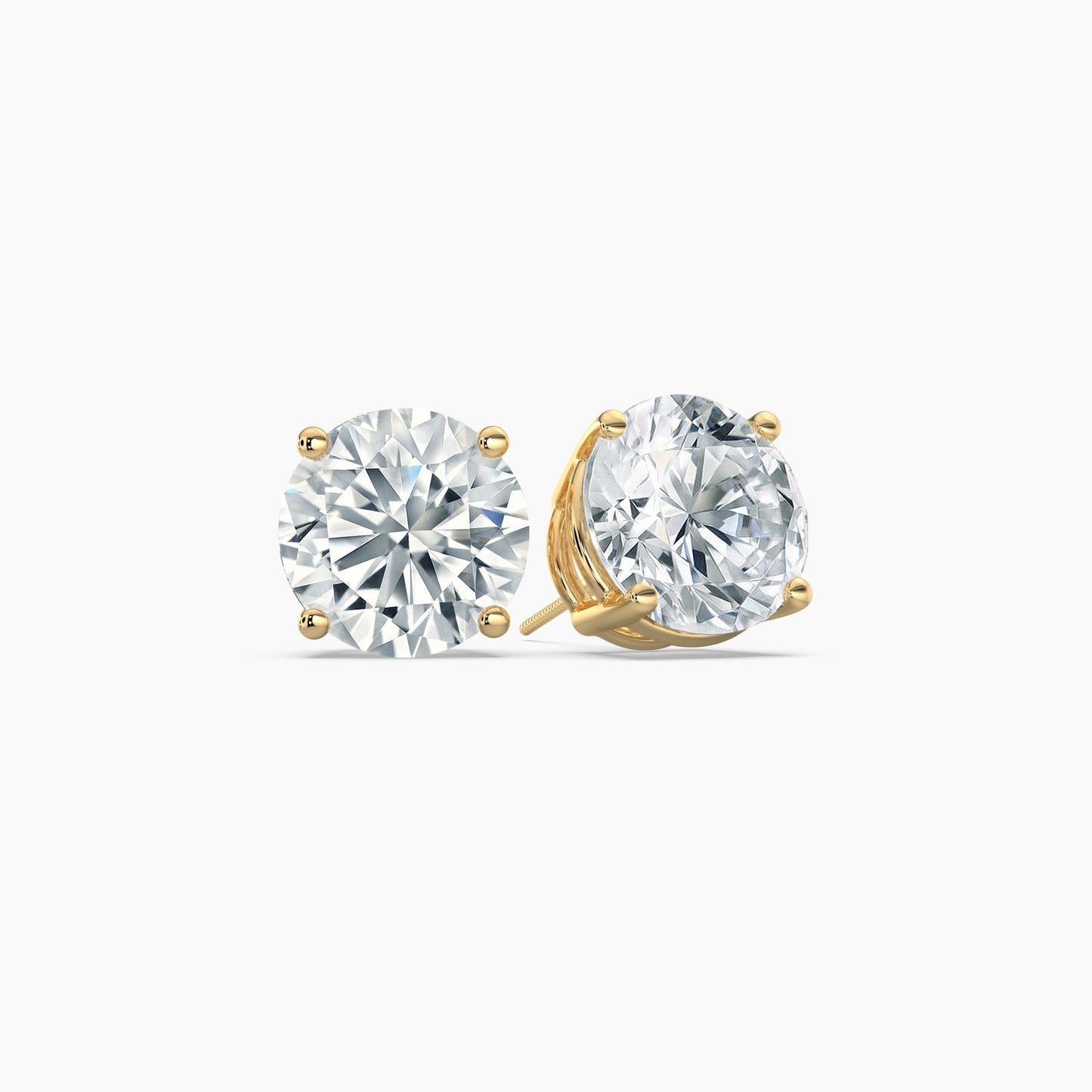 Round Brilliant Cut Natural Diamond Stud Earrings 2 Ct