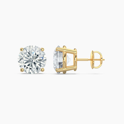 Round Brilliant Cut Natural Diamond Stud Earrings 4 Ct