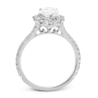 Pear-Cut Halo Engagement Ring In 18k Gold With Diamonds