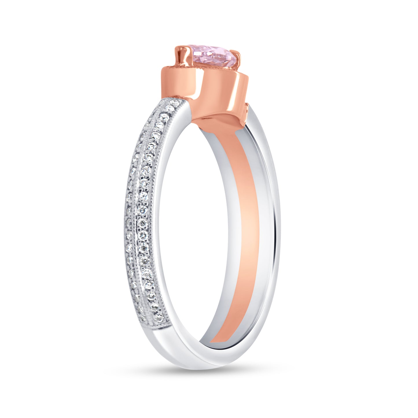 Uneek Halo Ring Platinum, 18K Rose Gold LVB060