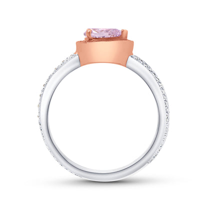 Uneek Halo Ring Platinum, 18K Rose Gold LVB060