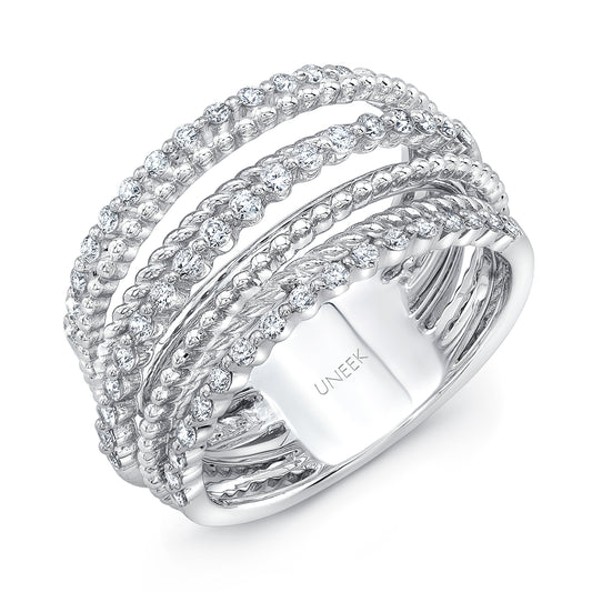 Image for Uneek Multi-Row Ring 14K White Gold LVBW080W