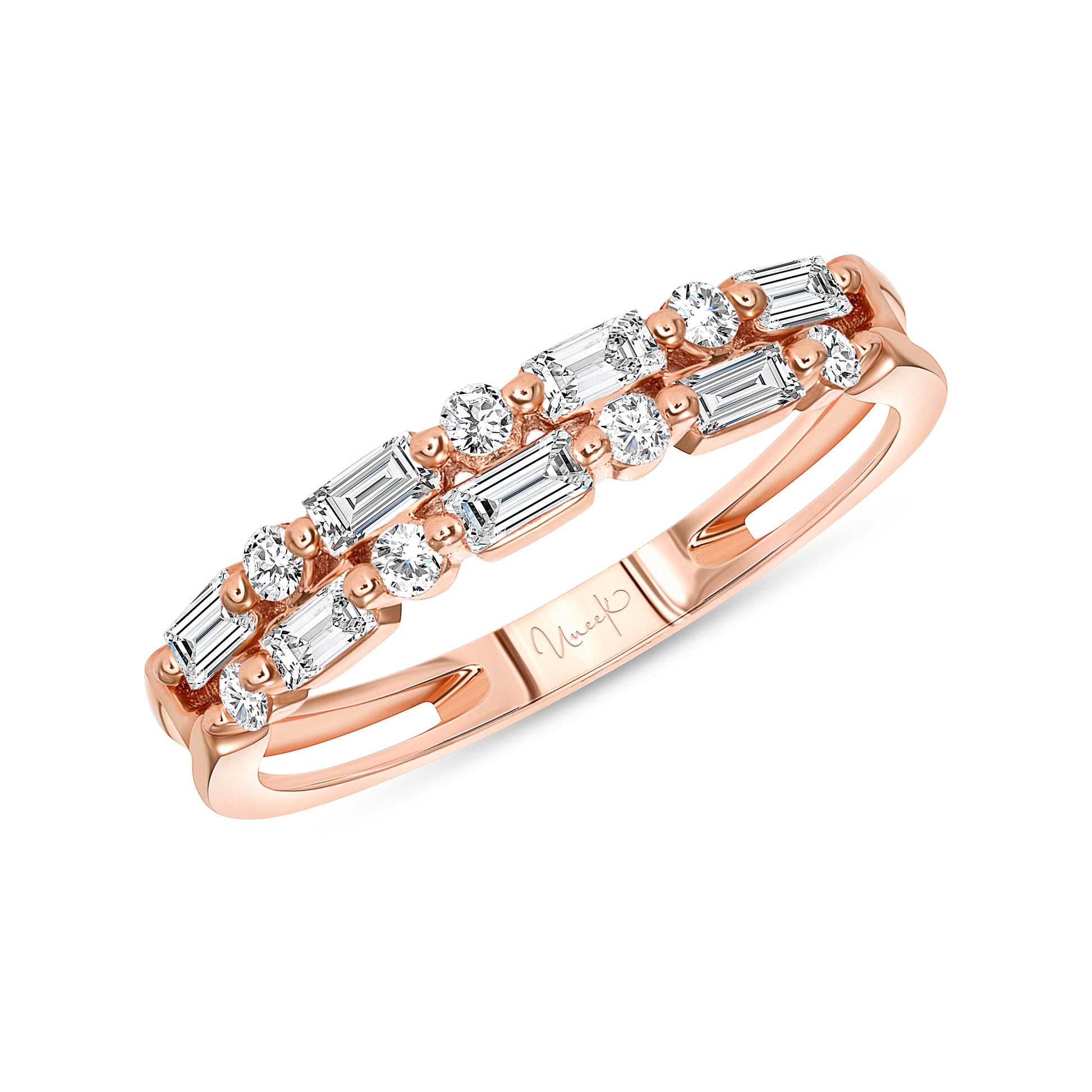 Image for Uneek 2-Row Ring 14K Rose Gold LVBW168R