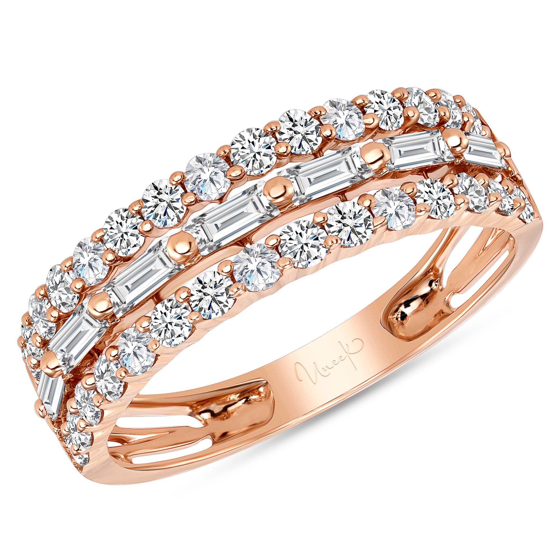 Image for Uneek 3-Row Ring 14K Rose Gold LVBW169R