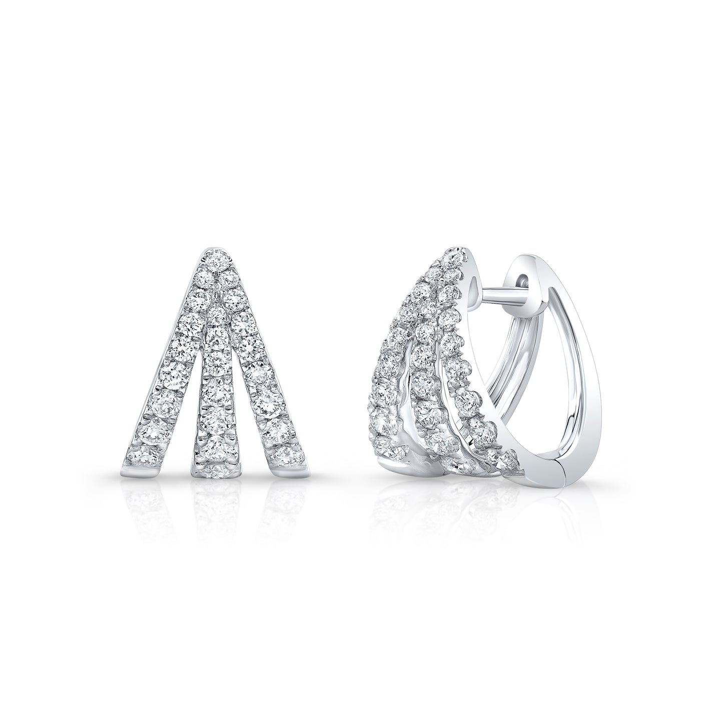 Image for Uneek 3-Row Earring 14K White Gold LVEW125W