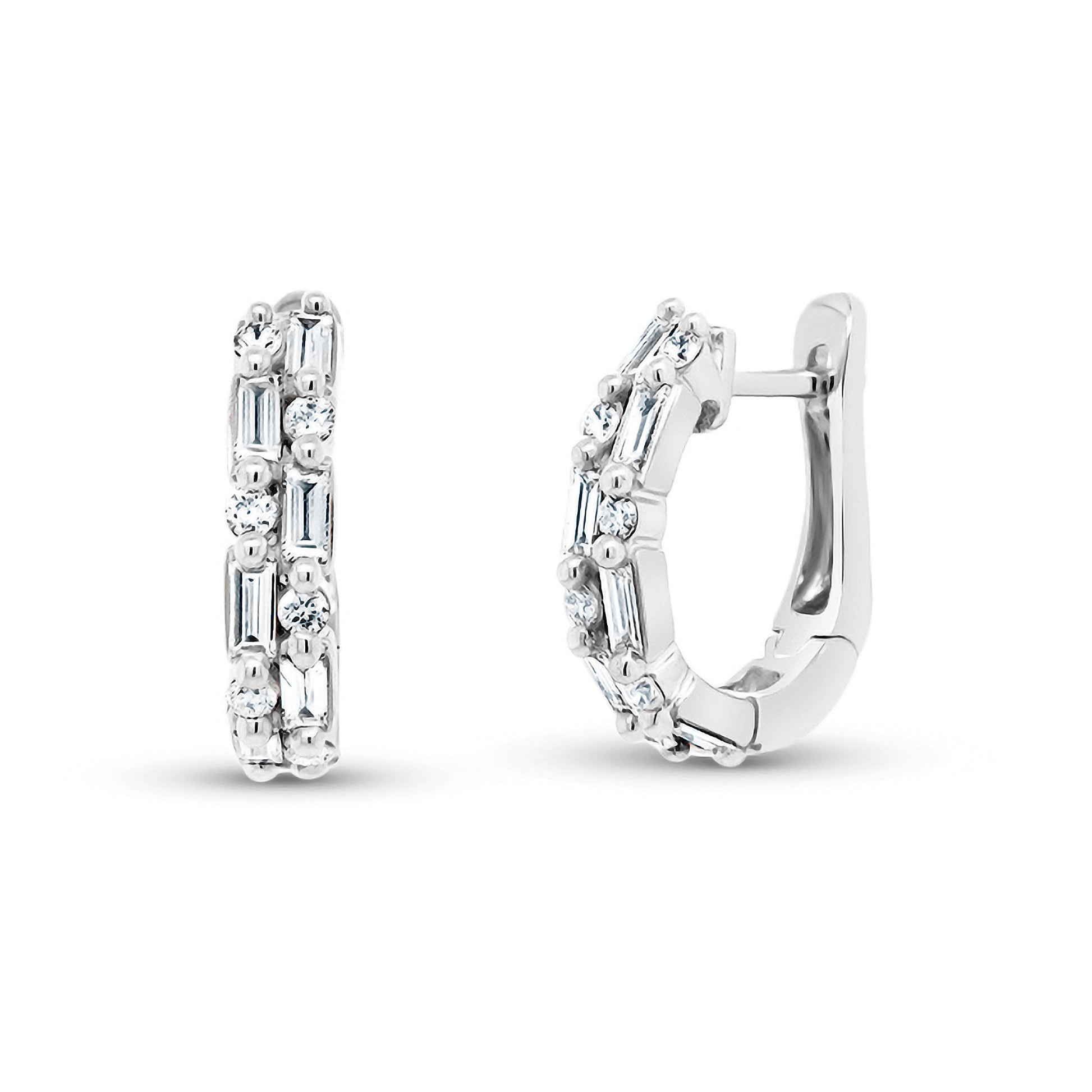 Image for Uneek 2-Row Earring 14K White Gold LVEW168W