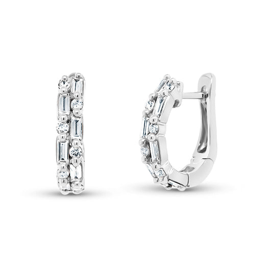 Image for Uneek 2-Row Earring 14K White Gold LVEW168W