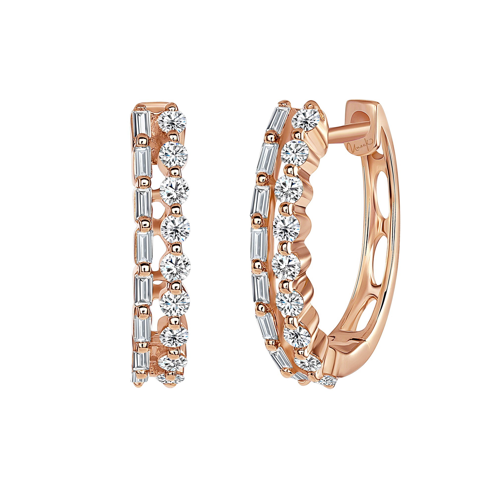 Image for Uneek 2-Row Earring 14K Rose Gold LVEW197R