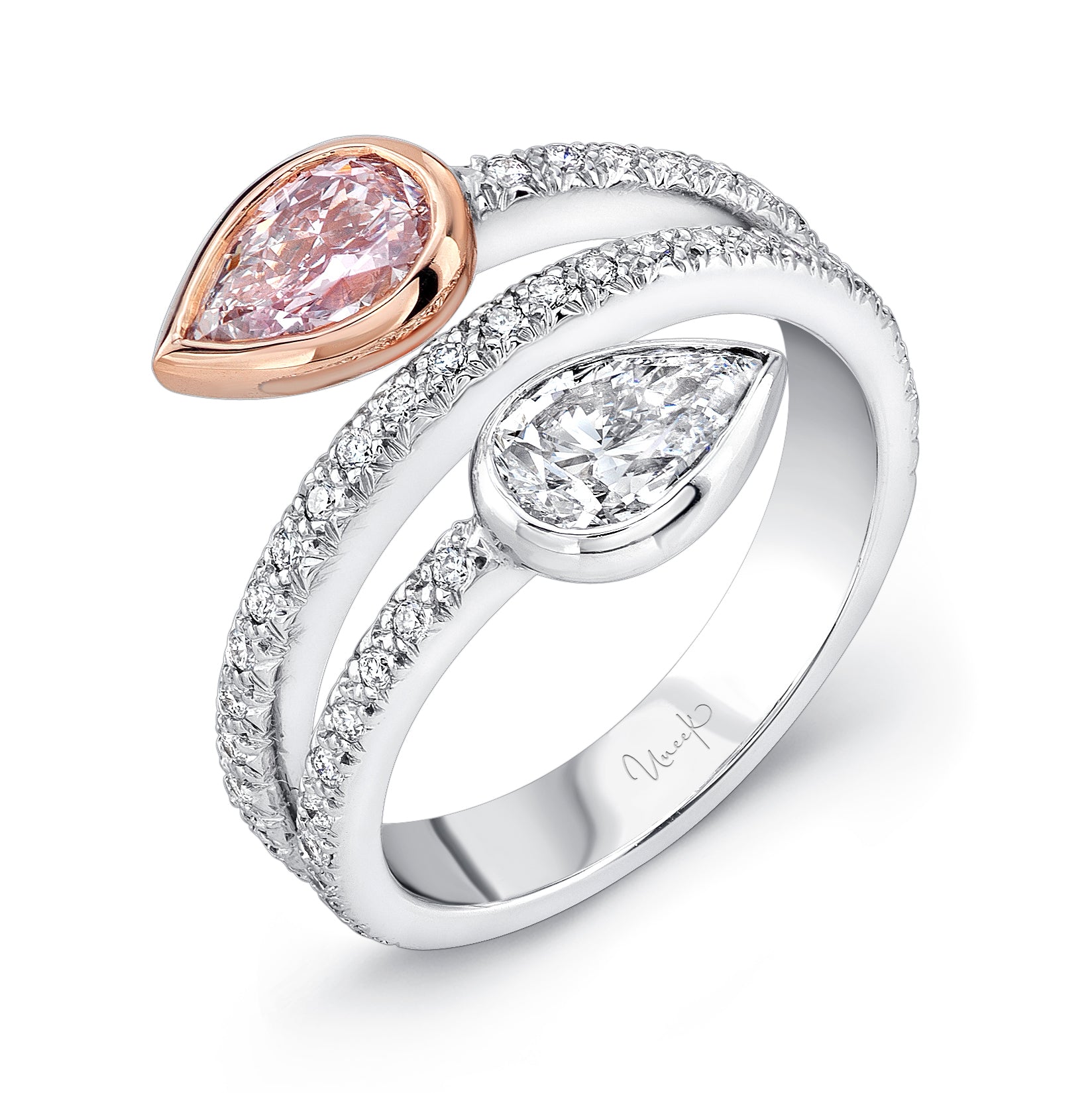 Image for Uneek Bypass Ring 18K White Gold, 18K Rose Gold LVS268