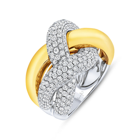 Image for Uneek Twist Ring 18K White Gold, 18K Yellow Gold R0297MT