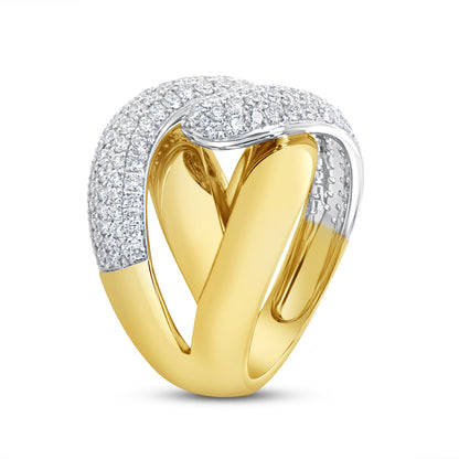 Uneek Twist Ring 18K White Gold, 18K Yellow Gold R3638