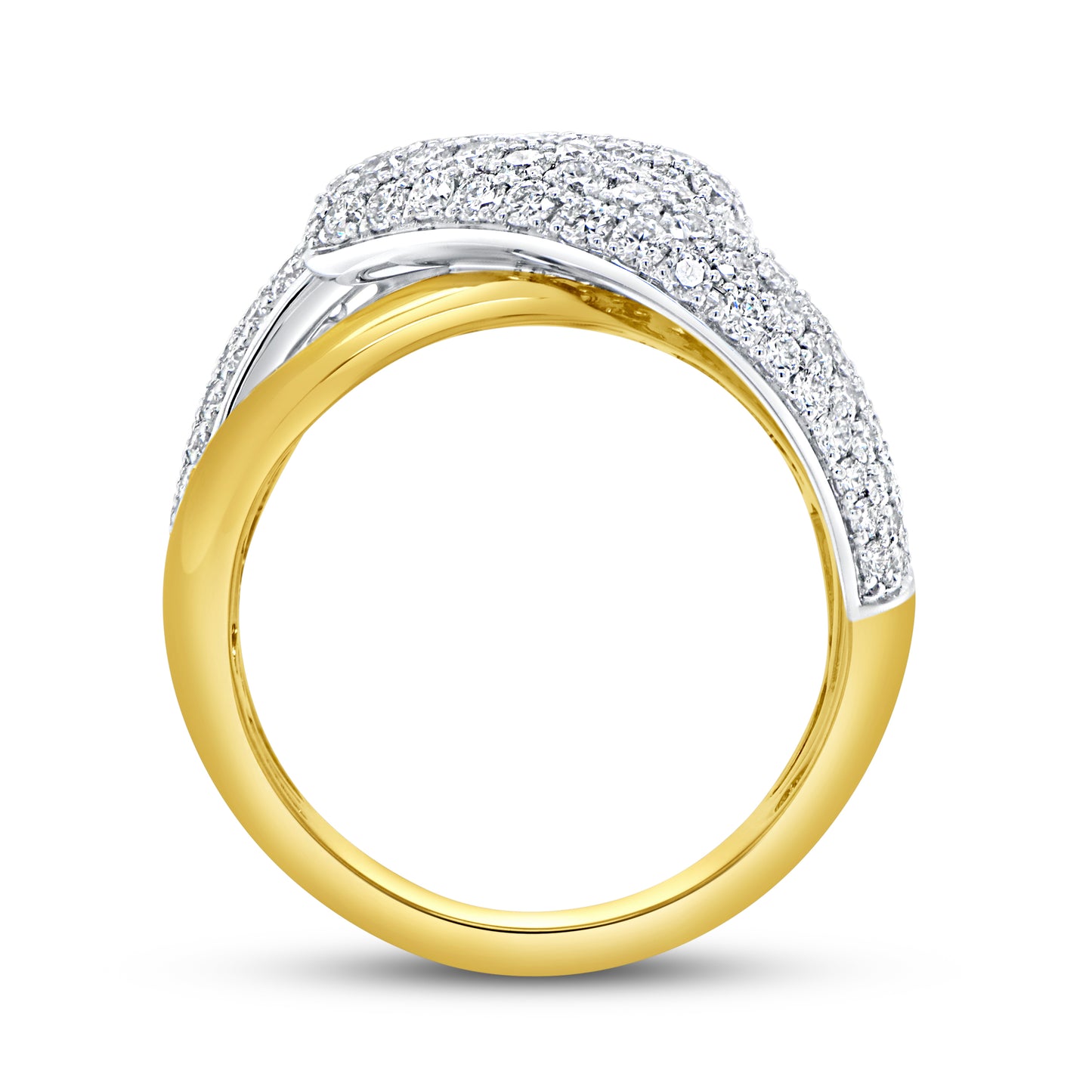 Uneek Twist Ring 18K White Gold, 18K Yellow Gold R3638