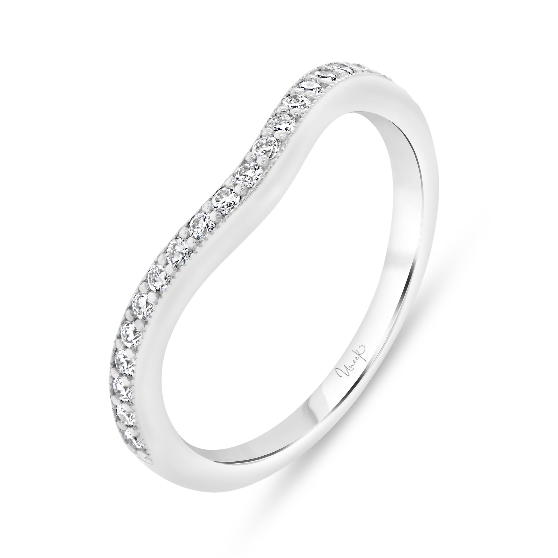 Image for Uneek Curved Ring 14K White Gold RB038U