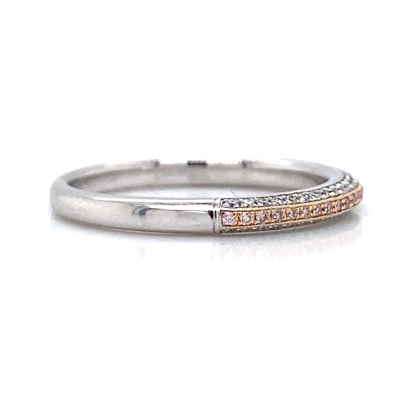 Simon G. Triple Row Pave Wedding Ring in 18K White & Rose Gold