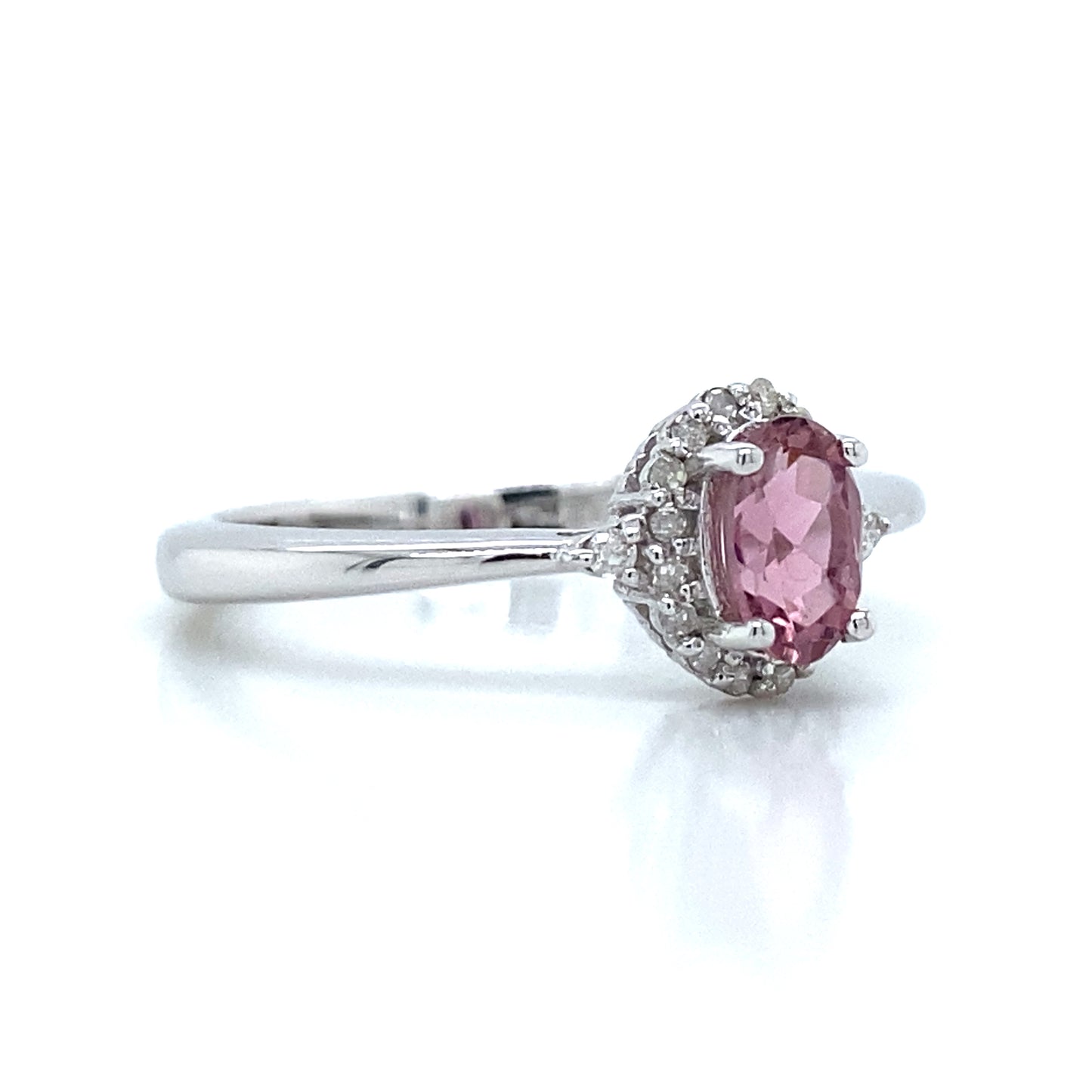 Tourmaline and Diamond Ring in 14K White Gold