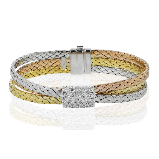 Bangle in 18k Gold with Diamonds - Simon G. Jewelry