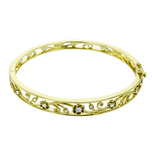 Bangle in 18k Gold with Diamonds - Simon G. Jewelry