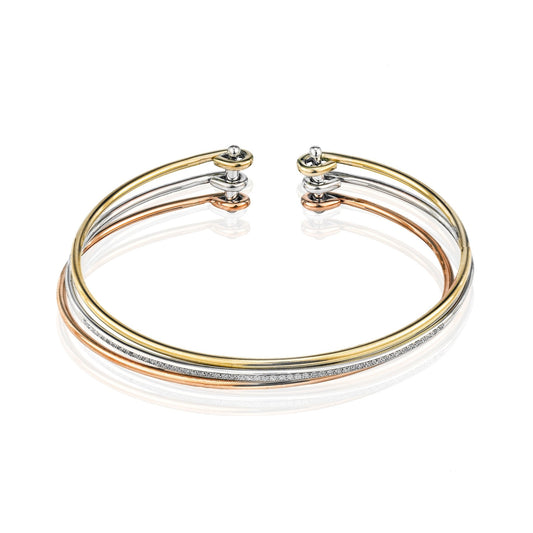 Bangle in 18k Gold with Diamonds - Simon G. Jewelry