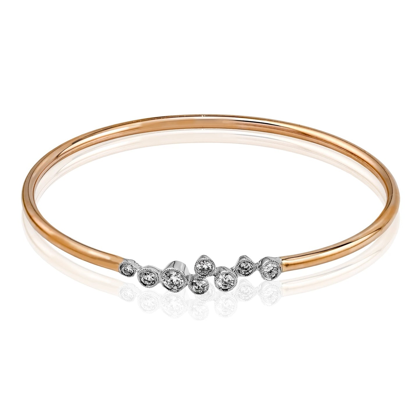 Bangle in 18k Gold with Diamonds - Simon G. Jewelry