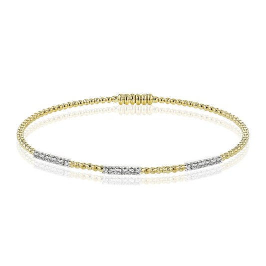 Beaded Bangle in 18k Gold with Diamonds - Simon G. Jewelry