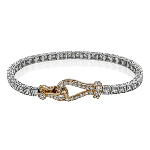 Buckle Bracelet in 18K Gold with Diamonds - Simon G. Jewelry