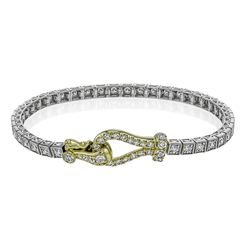 Buckle Bracelet in 18K Gold with Diamonds - Simon G. Jewelry