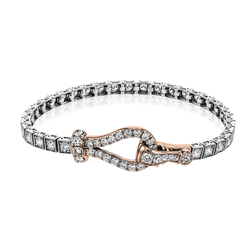 Buckle Bracelet in 18k Gold with Diamonds - Simon G. Jewelry