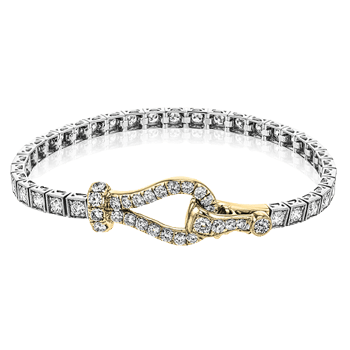 Buckle Bracelet in 18k Gold with Diamonds - Simon G. Jewelry