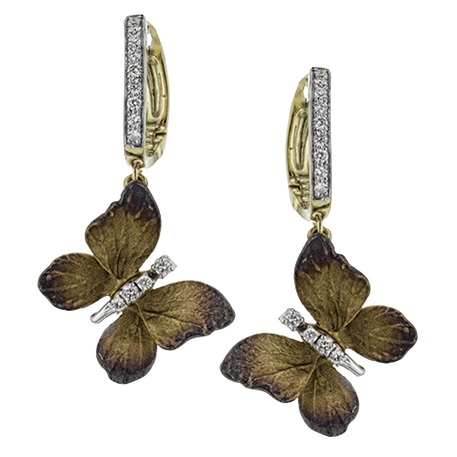 Butterfly Earrings in 18k Gold with Diamonds - Simon G. Jewelry