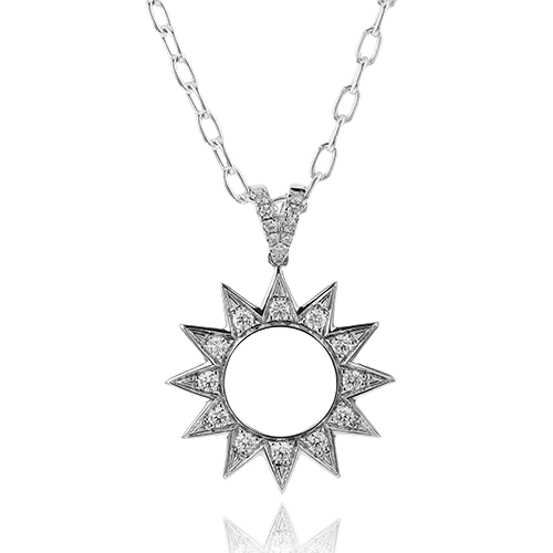 Celestial Medallion Pendant Necklace in 18k Gold with Diamonds - Simon G. Jewelry