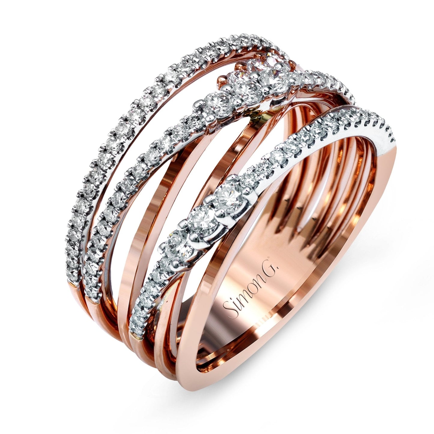 Clio Fashion Ring In 18k Gold With Diamonds