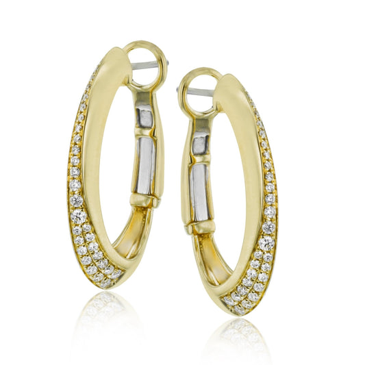 Clio Hoop Earrings in 18k Gold with Diamonds - Simon G. Jewelry