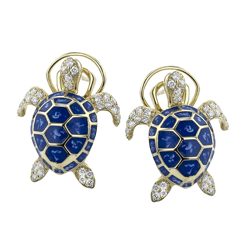 Color Earring in 14k Gold with Diamonds