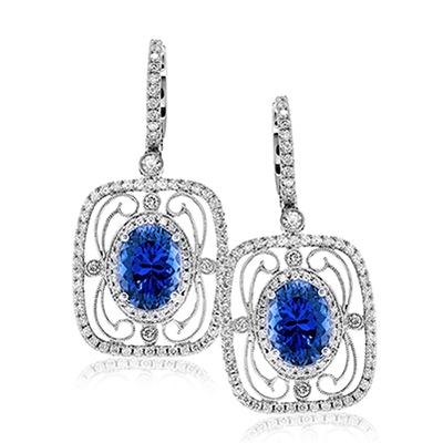 Color Earring in 18k Gold with Diamonds