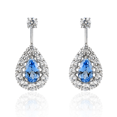 COLOR EARRING IN 18K GOLD WITH DIAMONDS - Simon G. Jewelry