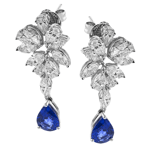 Color Earrings in 18k Gold with Diamonds - Simon G. Jewelry