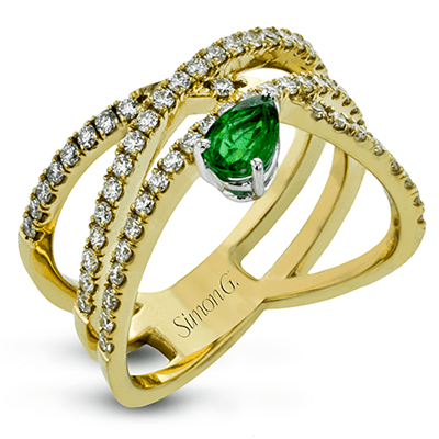 Color Ring In 18k Gold With Diamonds - Simon G. Jewelry