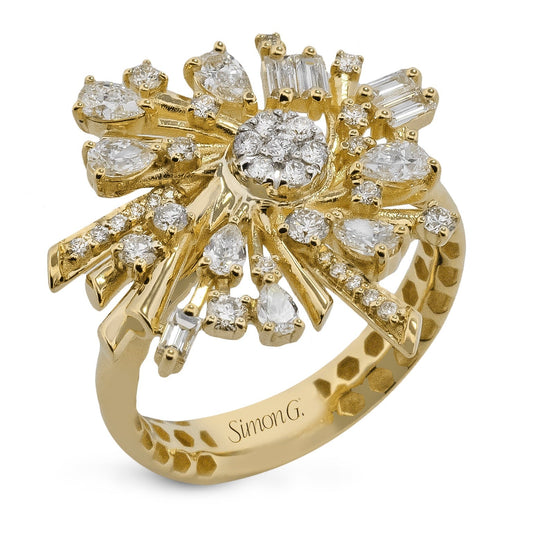 Cosmic Cluster Fashion Ring in 18k Gold with Diamonds - Simon G. Jewelry