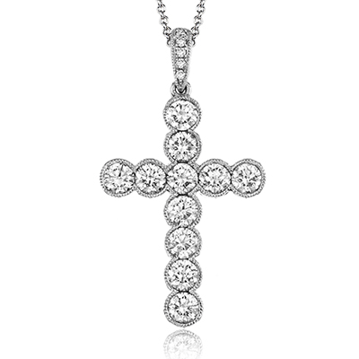 Cross Pendant in 18k Gold with Diamonds - Simon G. Jewelry